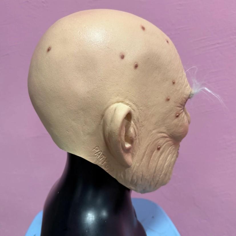 Halloween toothless bald old man horror mask latex headgear costume mask can be labeled and has passed quality inspection