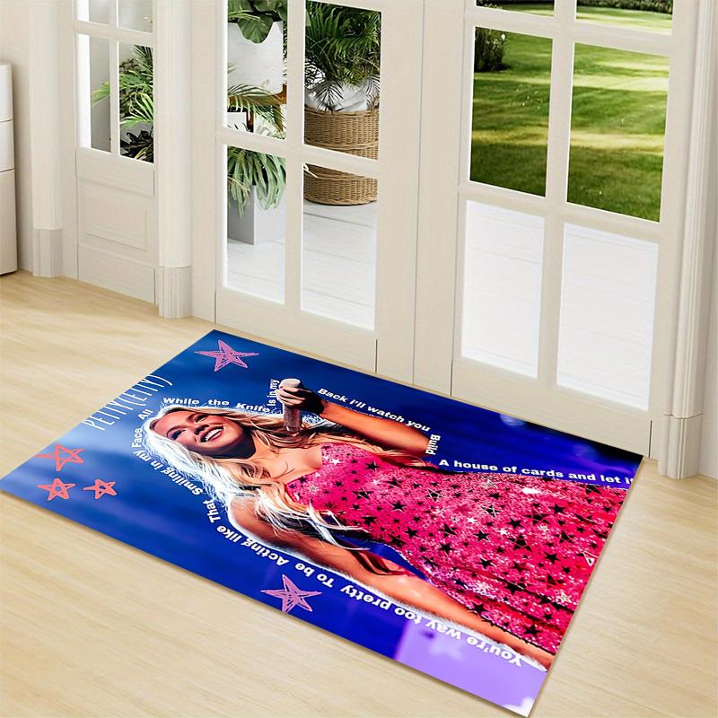Pink Star Dress Performance Carpet Rug Soft Washable Antislip Home Living Room Sofa Mats Personalized Christmas Rug