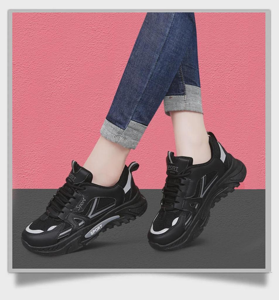 Повседневные кроссовки на толстой подошве с сетчатым верхом и шнуровкой, весна/лето 2025 г. – сверхлегкие кроссовки с мягкой подошвой для женщин.