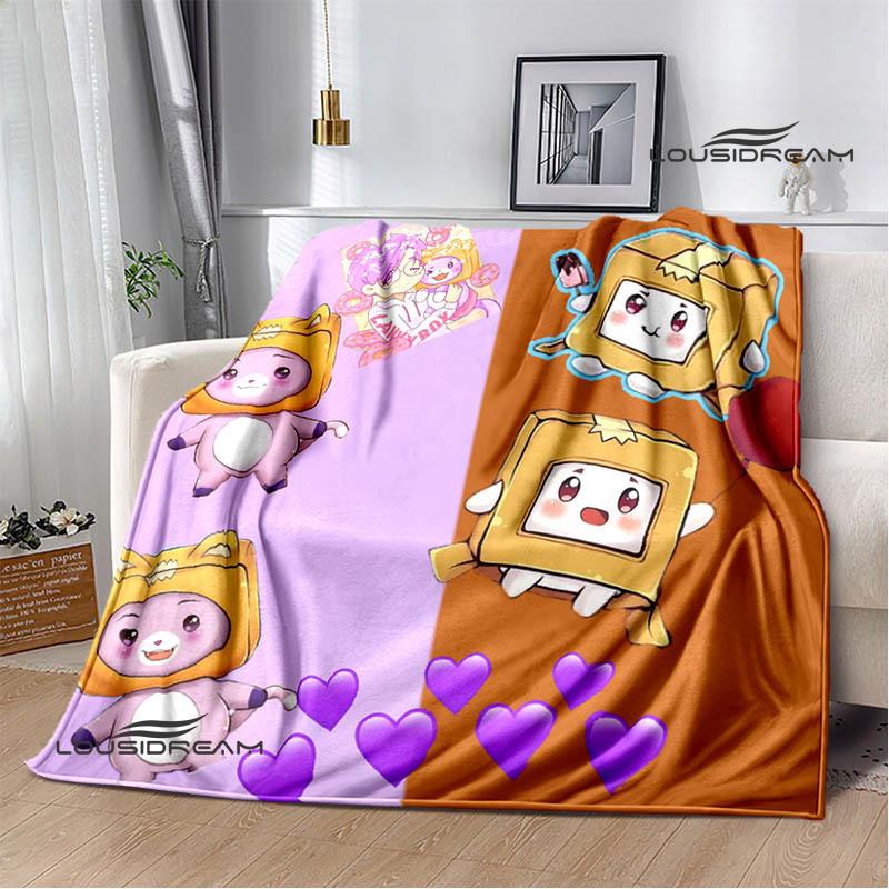 Милые Lankybox Foxy Boxy мультяшные Печатные одеяла Плед для пикника Фланелевое Теплое одеяло Дорожные одеяла Подстилки для кровати Подарок на день рождения