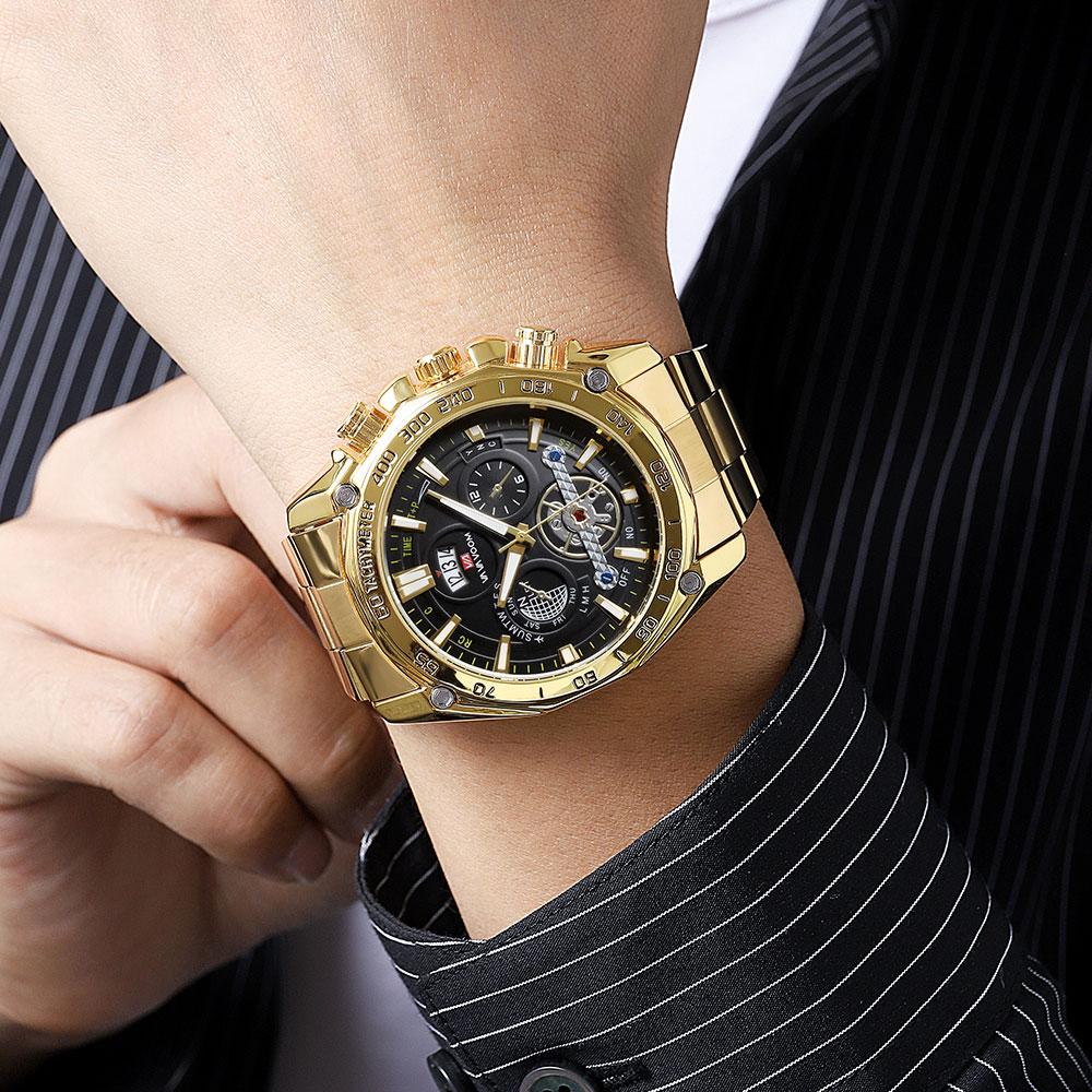 VA VA VOOM Brand Classic Mens Retro Watches Automatic Mechanical Watch Tourbillon Clock Genuine Leather Waterproof Military Wristwatch