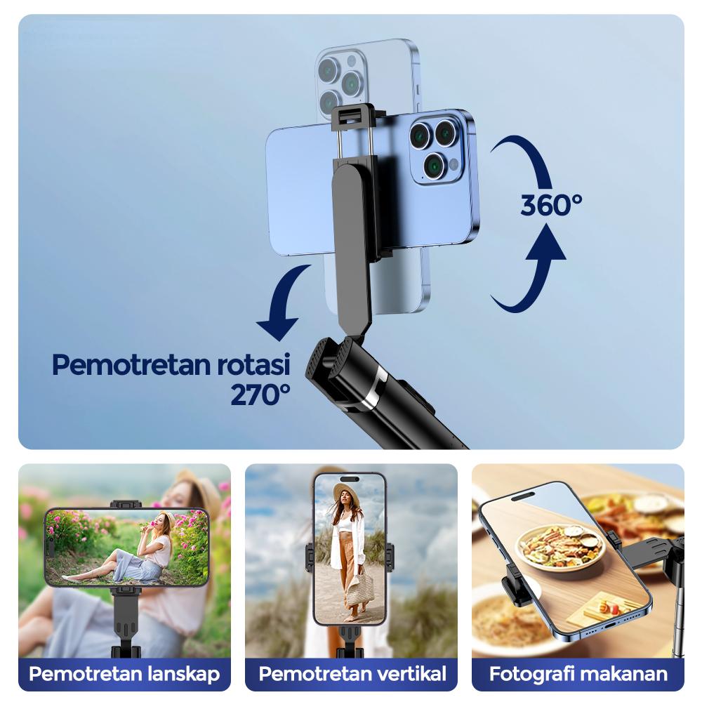 LISCN 100CM Selfie Stick Tripod Multifunction Mobile Phone Holder with Bluetooth Control Holder for Smartphones 7
