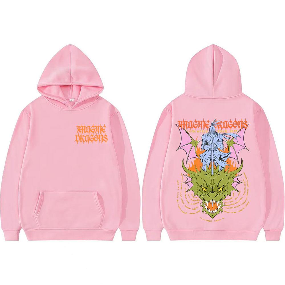 Imagine Dragons KNIGHT DRAGON Мировой Тур Худи с принтом Топы Мужские Женские Харадзюку Эстетика Хип-Хоп Топы Худи Комфорт Свитшоты