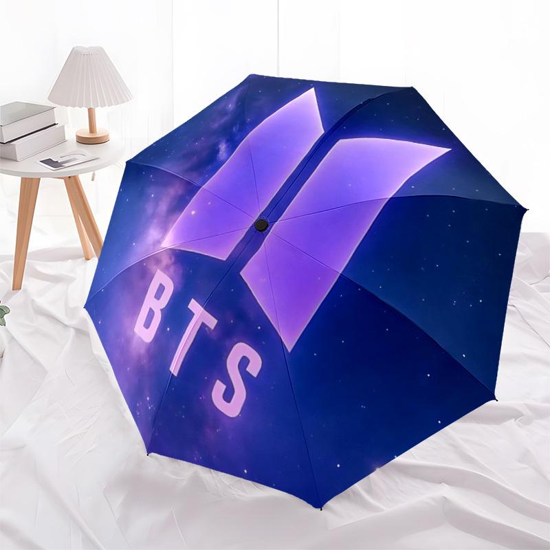 1 шт. Зонт BTS с автоматическим открытием/закрытием, 8 ребер, прочный каркас, компактный дорожный зонт для мужчин и женщин S1222016
