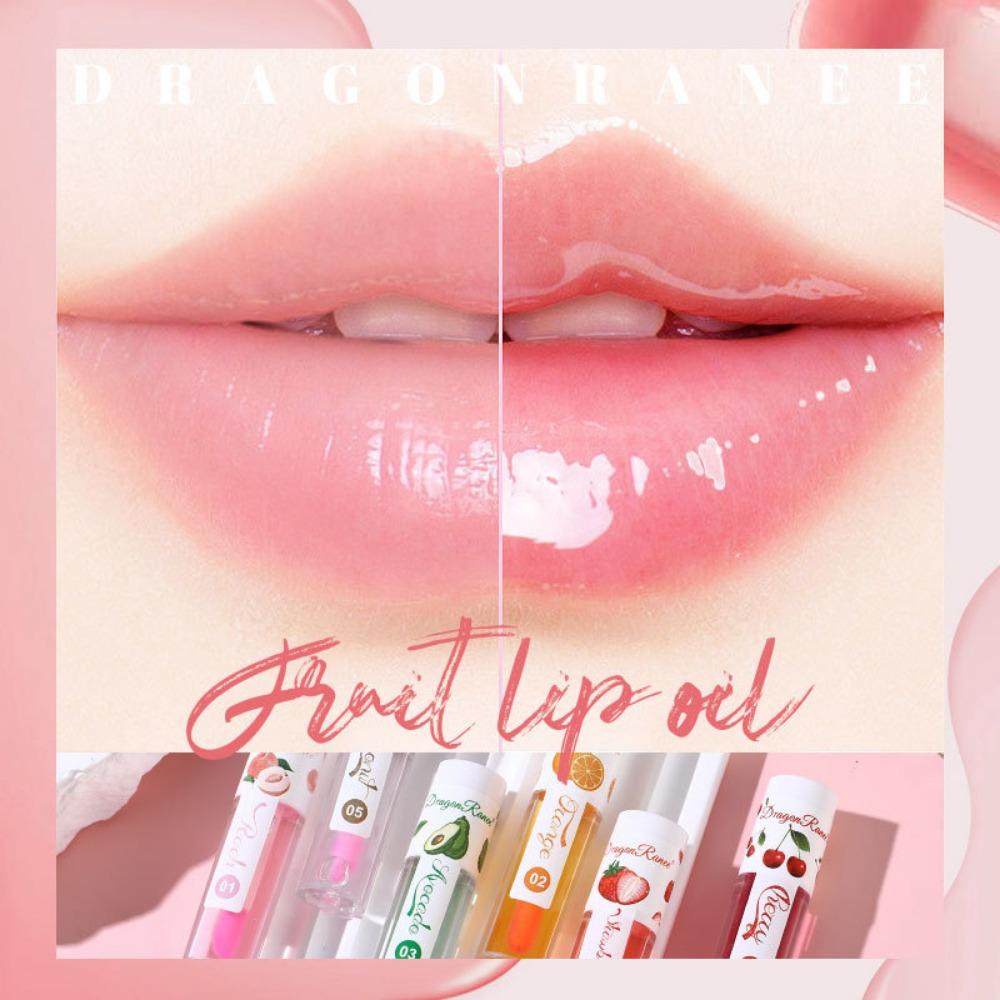 Dragon Ranee Temperature -changing Lip Oil Moisturizing, Moisturizing Lip Glaze Color Changing Lip Essence Oil Lip Fruit Strawberry Powder Lip Oil