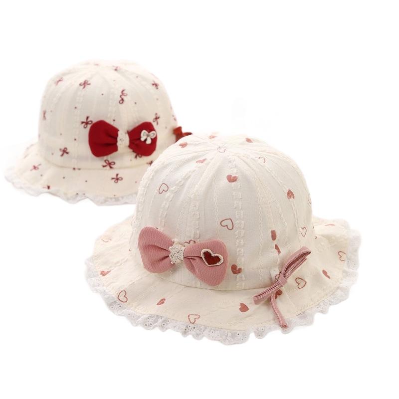 Весенняя детская шляпа для защиты от солнца с бантом - Милый корейский стиль