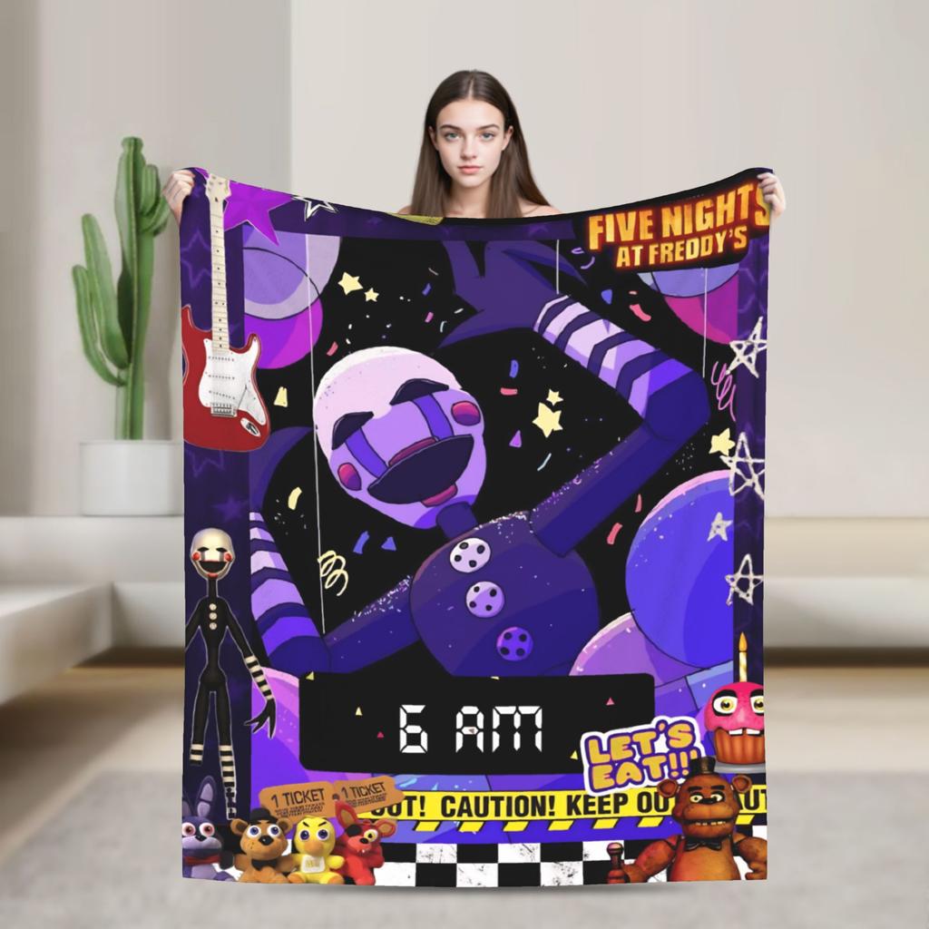 FNAFS At Freddy's Horror Blanket Camping Flannel Throw Blanket For Outdoor Soft Design Quality Bedspread Birthday Gift