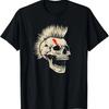 Punk Rock Metal Punk Rock Skull Mohawk Style Punk's Not Dead T-Shirt