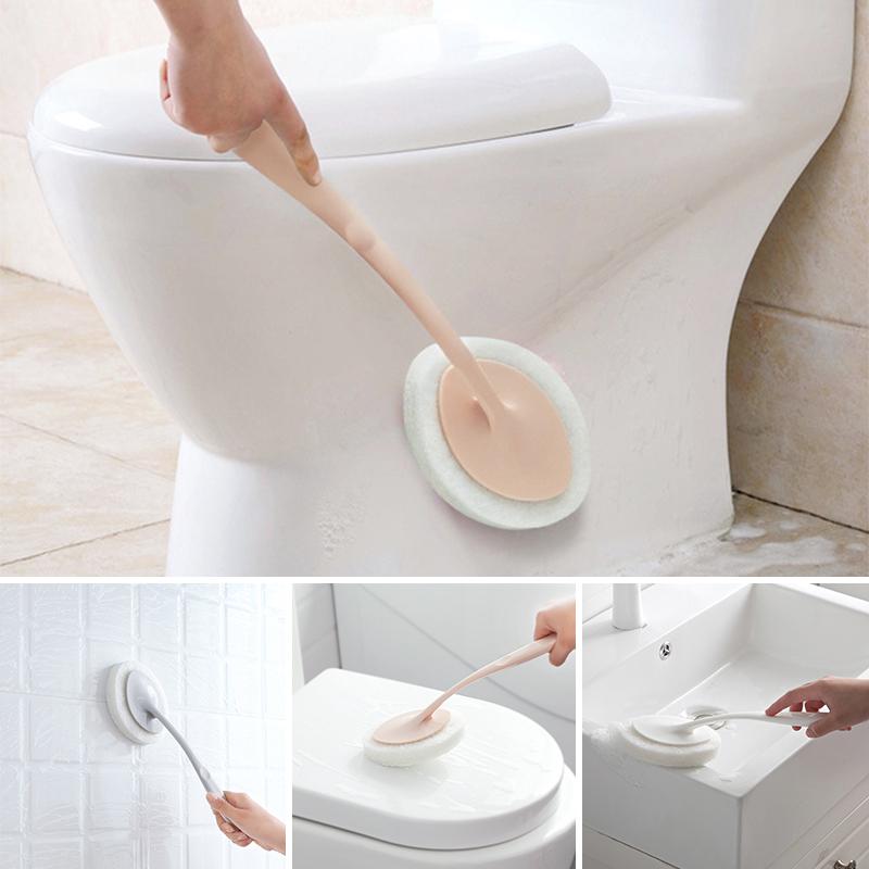 Губчатая щетка для ванной комнаты 1 шт. Щетка для уборки дома Щетка для ванны Щетка с длинной ручкой Жесткая губка Товары для дома Аксессуары