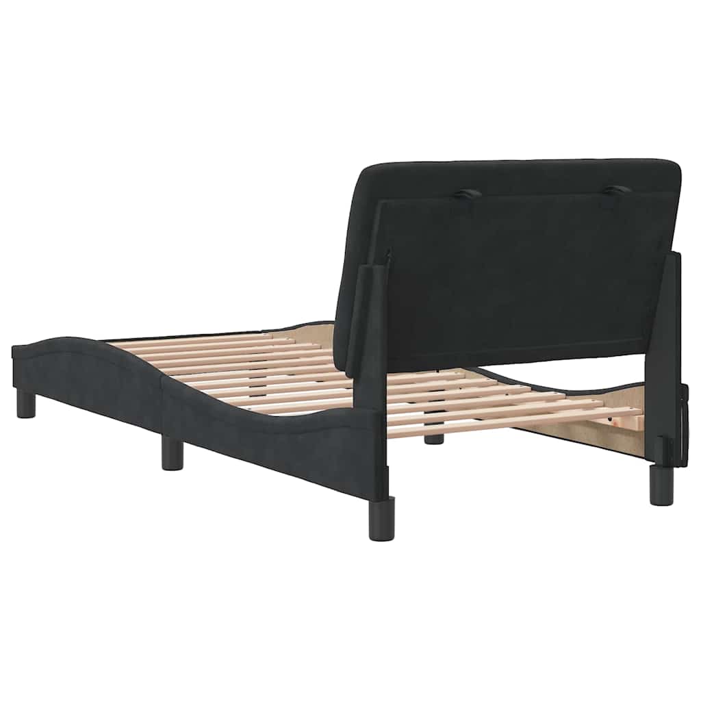 Bed Frame without Mattress Black 80 x 200 cm Velvet