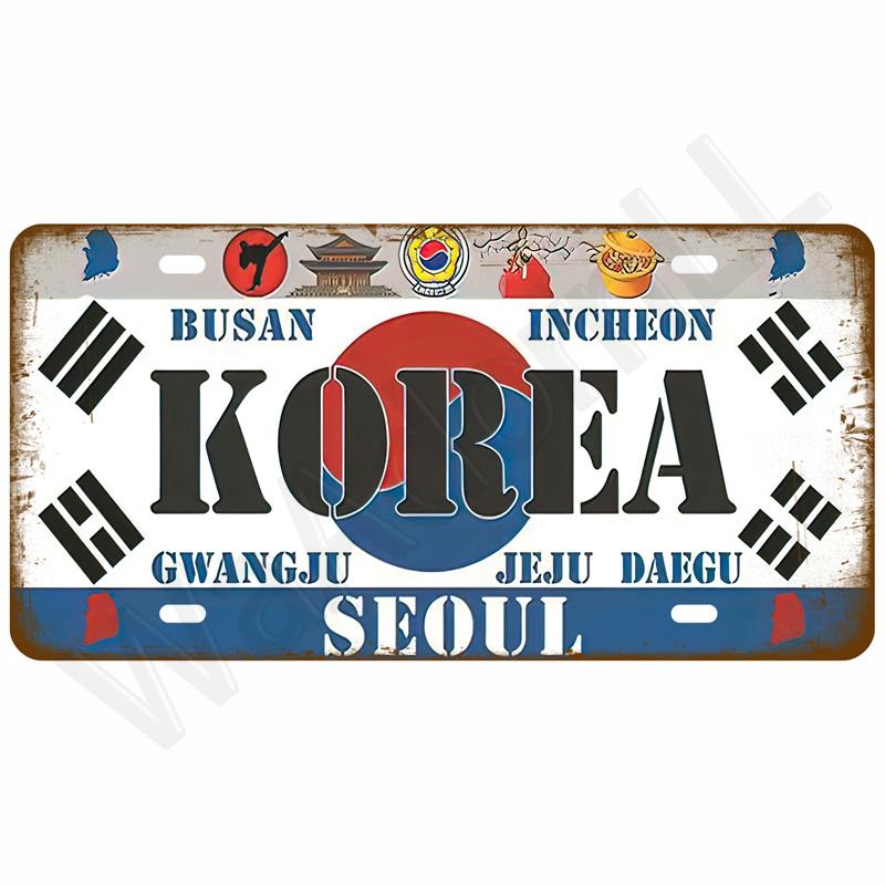 Retro Metal Sign Wall Art Mural Aesthetic Room Home Decor Items Poster Vintage Metal Plate Garage Decoration Tin Sign Plates Bar