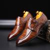 Fashion Men's Business Dress Office Shoes Crocodile Grain Leather Shoes Mens Buckle Casual Wedding Party Shoes Men Flats Plus Size