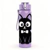 1PC Gentleman Black Cat 750ml Color Plastic Sports Water Bottle Leakproof Flip Straw Lid Suitable for Sports Office Home Use