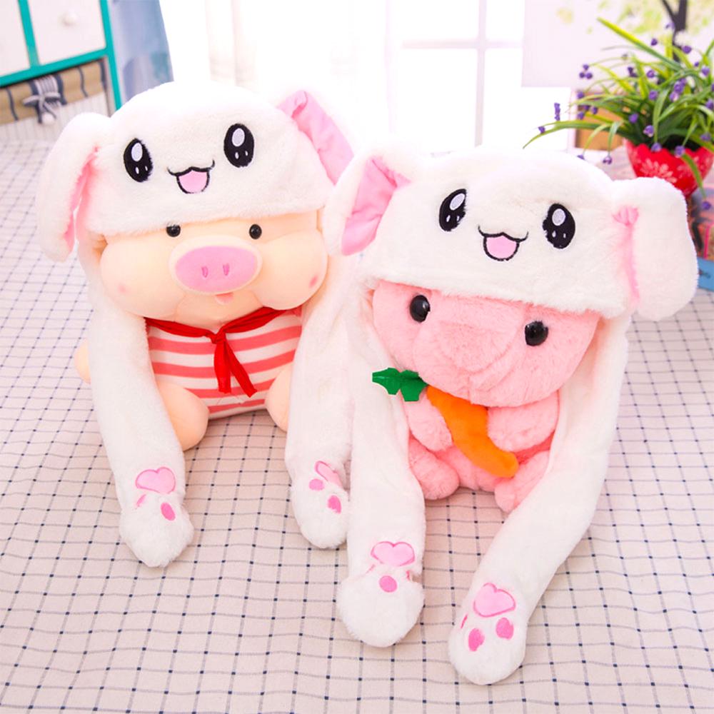 New Style Cute Funny Rabbit Hat Moving Bunny Ears Soft Plush Cap Toys Gifts