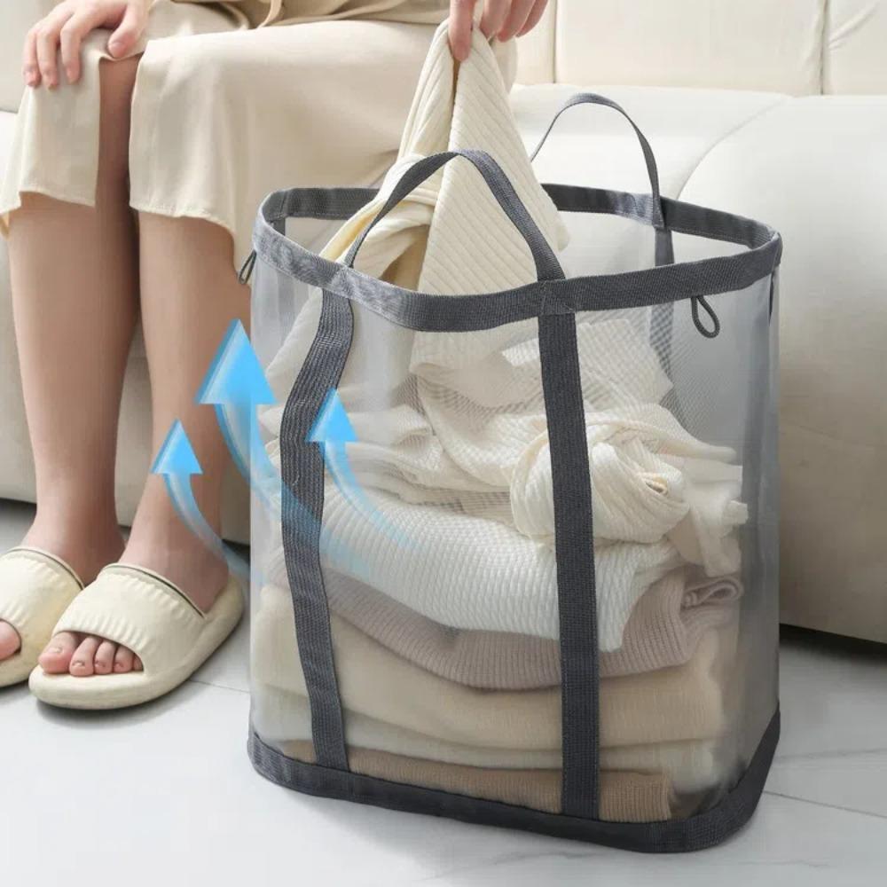 Large Capacity Foldable Laundry Basket Mesh Storage Basket New Dirty Clothes Basket  for Hone