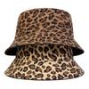 Men and Women Leopard Print Fisherman Hat Fashion Flat Top Fishing Caps Outdoor Leisure Bucket Hats Beach Cap