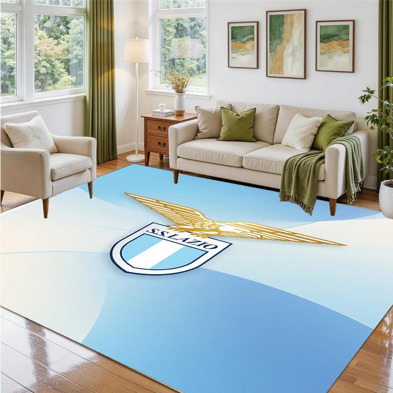 Lazio FC Design Crystal Velvet Rug Soft Decorative Mat for Bedroom Entrance