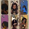 Afro Girls Art  Phone Case Phone Case For Apple iPhone 15,14,13,12,11,XS,XR,X,8,7,Pro,Max,Plus,mini Silicone Black Cover