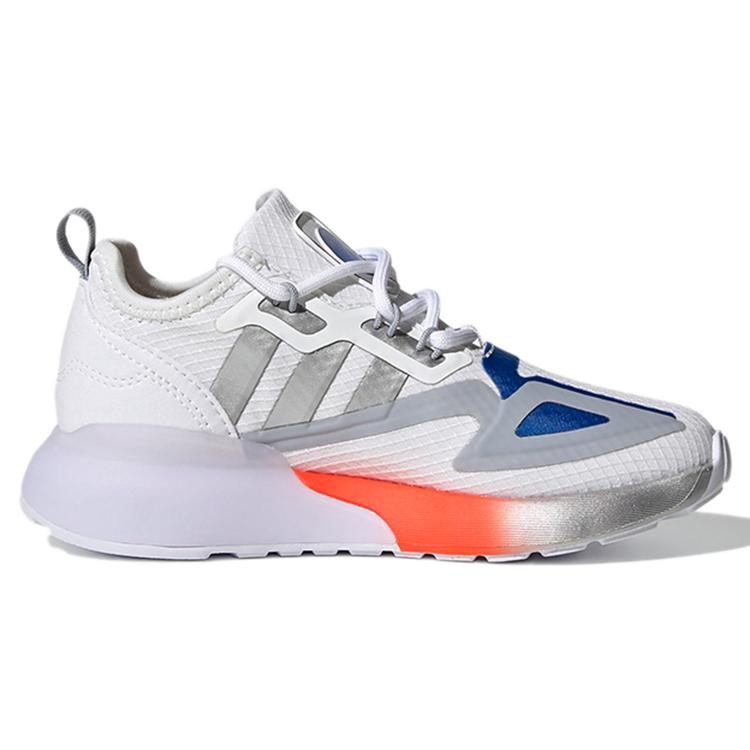 adidas Originals ZX 2K Дышащие Низкие Детские Повседневные Кроссовки Бело-Серые Для Детей Возрастом 3-7 Лет H69032