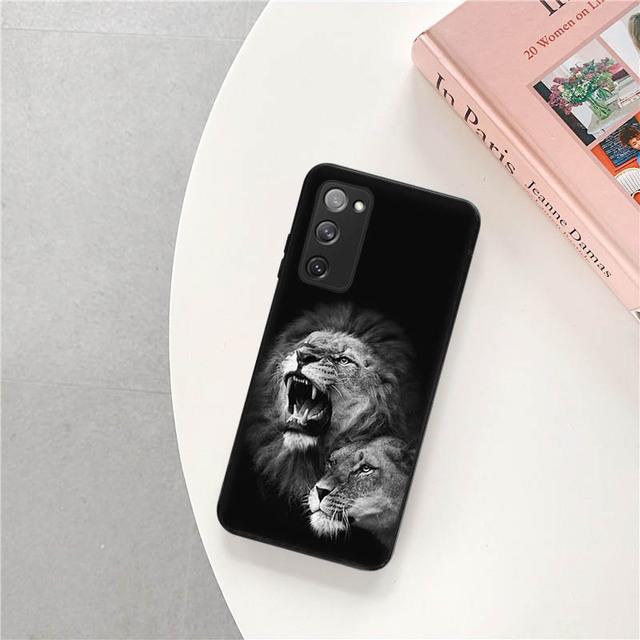 Черный силиконовый чехол для телефона с рисунком супер льва для Samsung Note 20 Ultra 10 9 8 Galaxy S20 Fe S21 S22 5g S10 Plus, матовый мягкий чехол