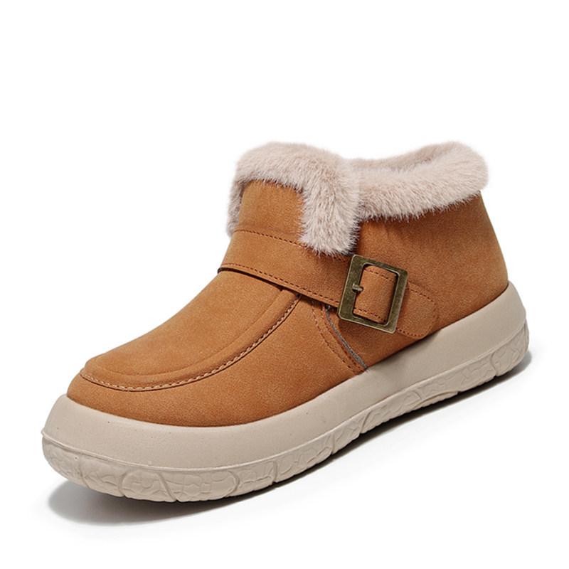 Women's Winter Cotton Snow Boots - Fashionable, Plush-Lined, Non-Slip, Warm, Thick Sole