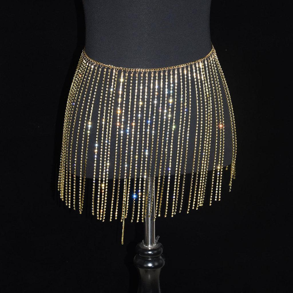 Body Chain Fashion Jewelry With Water Diamond Tassels For Elegant Performance And Gifts