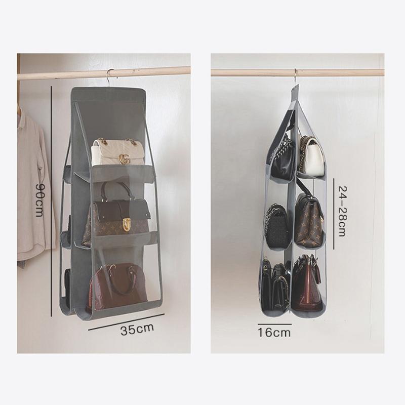Подвесная сумка с 6 карманами, прозрачная сумка для хранения, прозрачный домашний органайзер для гардероба, сумка для обуви с вешалкой