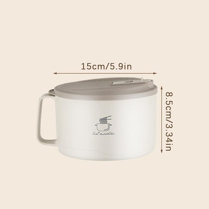 Миска из вспененной нержавеющей стали 304, большая емкость, двухслойная, антиожоговая, ланч-бокс с посудой/крышкой, может сливать миска для рамэна