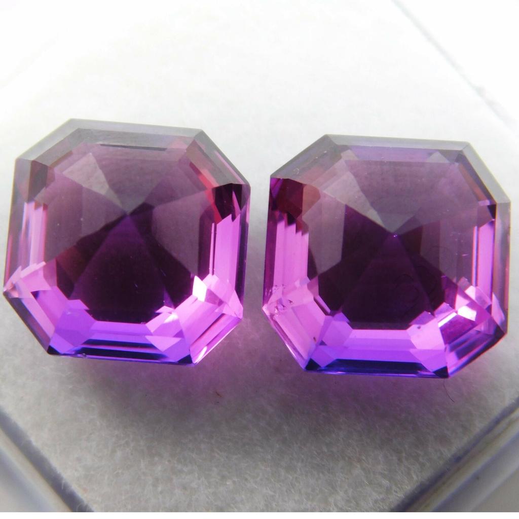 Natural Color Change Alexandrite 8-10 Ct Square Pair Certified Gemstone