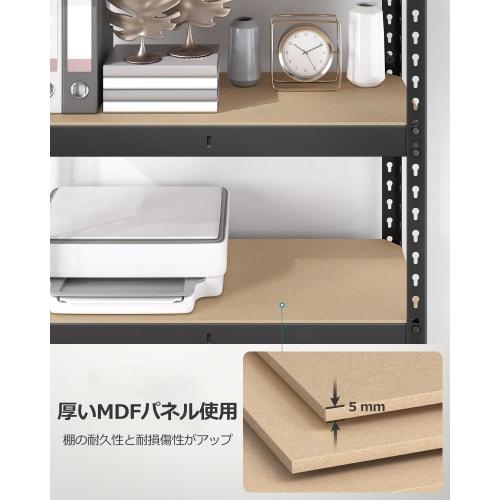 SONGMICS 5-ярусная стальная стойка, ширина 90 см, открытый стеллаж, стильная кухонная стойка для хранения, книжная полка, грузоподъемность 875 кг, 180*90*45 см, черный, GLR450B