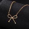 Ожерелье-бант для женщин Золотое Серебряное Ожерелье-бант Модное Ожерелье с подвеской-бантом Ювелирные изделия Ожерелье-бант Идеальные украшения для женщин