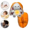 Baby Breathing Rabbit Plush Toy with Soothing Music Light Musical Strawberry Carrot Bunny Plushie Stuffed Animal Doll Soother Newborn Infant Gift