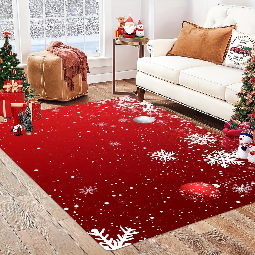 Рождественская атмосфера Домашнее украшение Ковры, Мягкие и удобные, Противоскользящие, Ковры для гостиной, Ковры для спальни