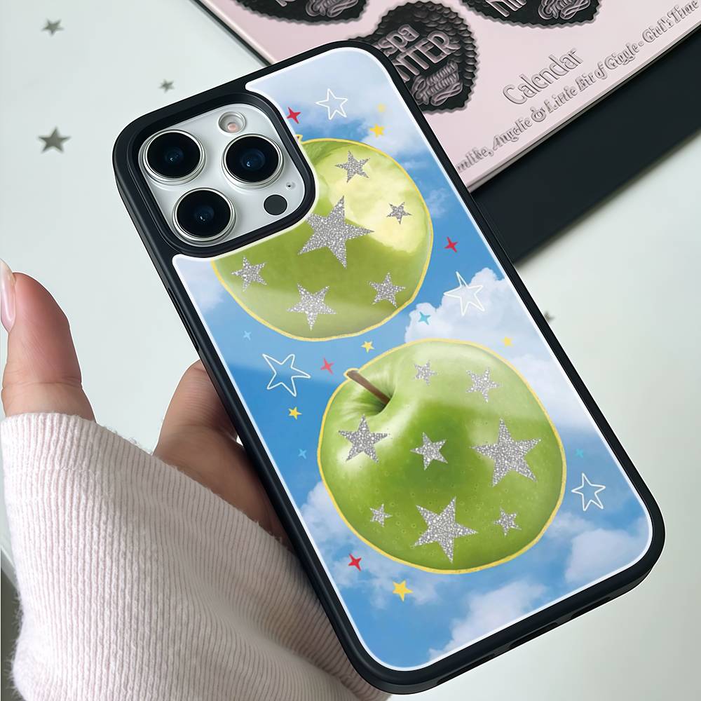 Райское зеленое яблоко Пятизвездочный летний чехол для телефона для iPhone 17 16 15 14 13 12 11 Pro Xs Max Mini Plus Celulares Жесткий Funda