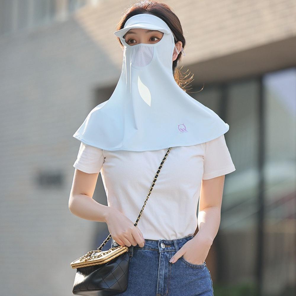 Защитная маска для лица от УФ-лучей, накидка из ледяного шелка, солнцезащитная шаль, модная вуаль для защиты от солнца для велоспорта