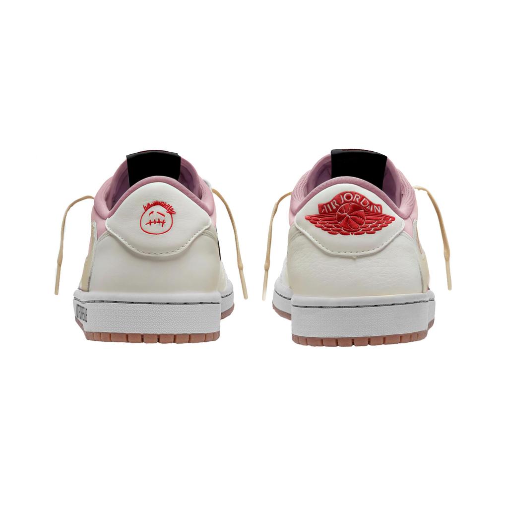 Travis Scott x Jordan Air Jordan 1 No Resale Abrasion Resistant Low top Vintage Basketball Shoes Unisex Pink DZ4137-700(Team1565--)