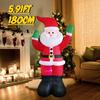 5.91FT Рождественские надувные игрушки со светодиодной подсветкой Рюкзак Поставки Санта-Клауса Домашние украшения Праздничный подарок Рождественские украшения для двора