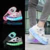 Double Wheel Runaway Shoes 2025 Charging Luminous Shoes LED Lights Adult Roller Skates with Wheels