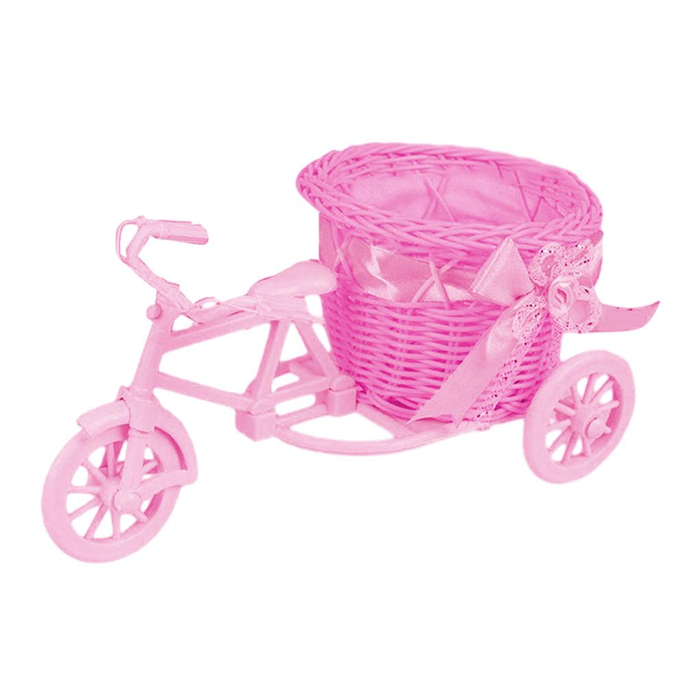 Плетеная корзина для цветов для украшения дома и хранения, корзина из искусственного ротанга для велосипеда для искусственных цветов и предметов первой необходимости