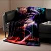 Fantasy Tornado Scene in Vibrant Colors Flannel blanket for bedroom, living room, sofa, and nap sofas.
