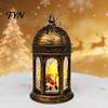 Flameless Candle Lantern Retro Christmas Night Light, Battery Operated LED Lamp, Decorative Flickering Portable Flame Hanging for Home Holiday