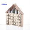 Деревянный рождественский адвент-календарь с 24 пустыми ящиками для хранения в форме дома, рождественский календарь обратного отсчета, домашний декор