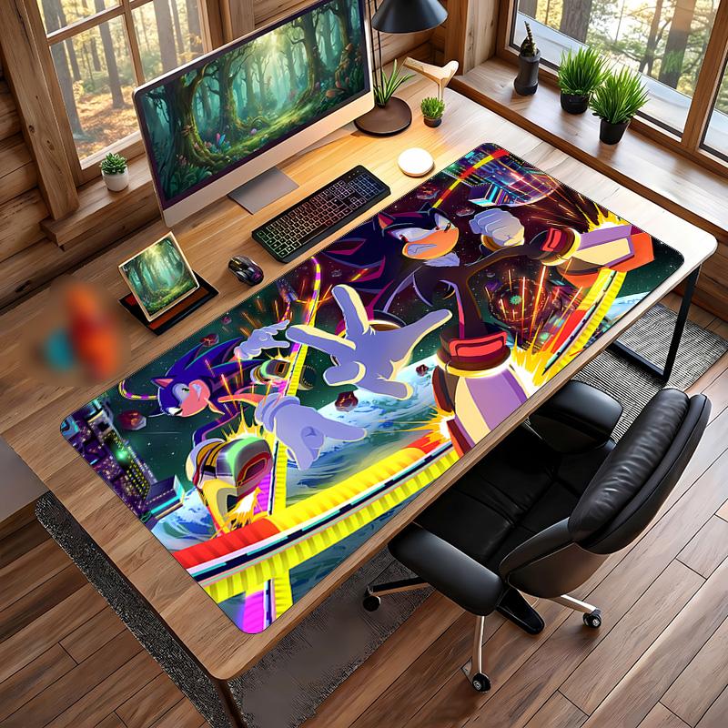 Sonic the Hedgehog Printed Mouse Pad Non-Slip Waterproof Rubber Desk Mat for Gaming Office Laptop Home Decor Gift