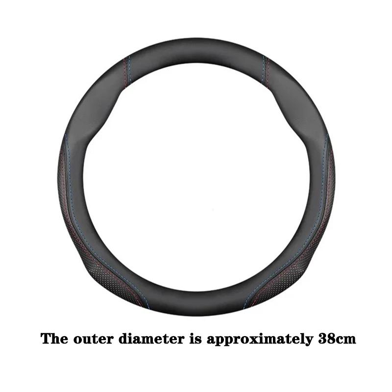 Suede Leather All Seasons Car Steering Wheel Cover Sports style Universal Ultra-Thin Non-Slip Round Breathable Car Steering Wheel Protector