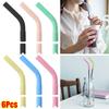 6Pcs Drink Blender Stick Straw Head Drinkware Silicone Suction Nozzle  for 8mm Stainless Steel Straw
