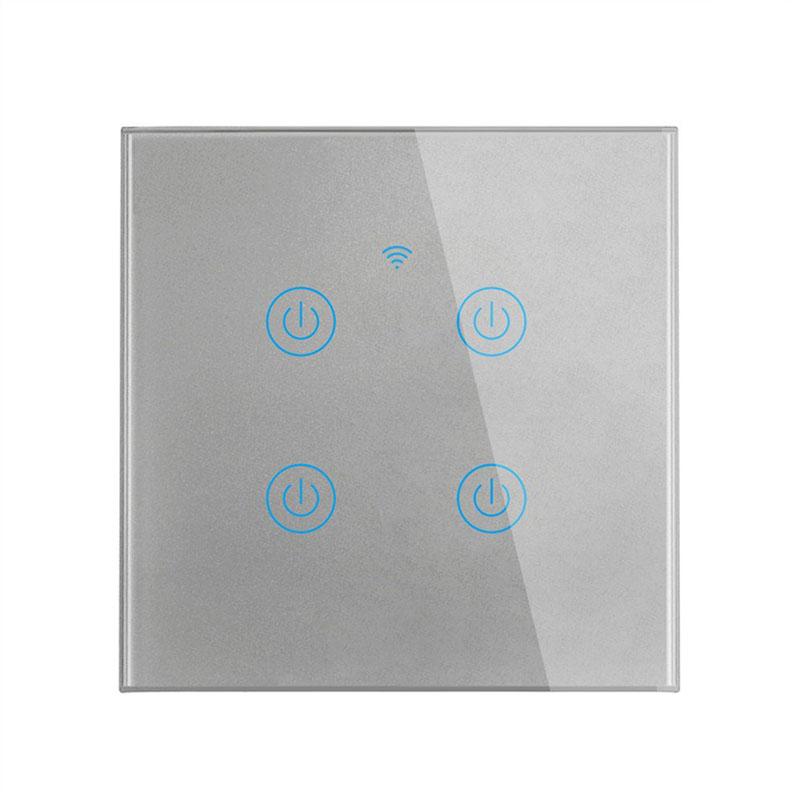 LangYeao UK EU 1/2/3/4 Gang 10A Home Automation WiFi Smart Light Wall Touch Switch Apple Siri Homekit with Neutral Wire