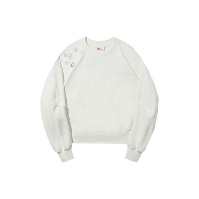 Li Ning вышитый принт круглый вырез пуловер толстовка женская толстовка Off-White AWDT686-4