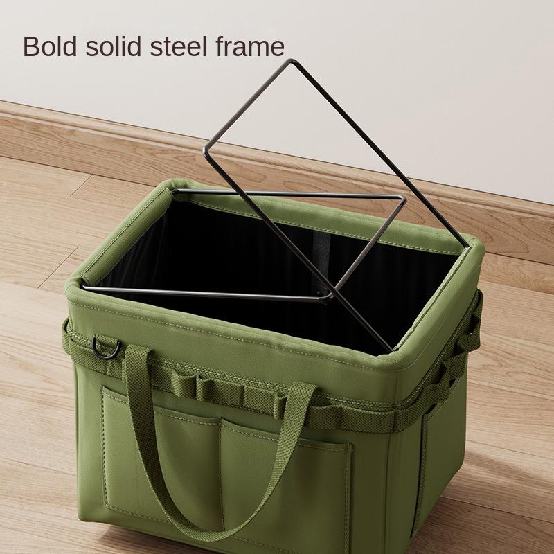 Multifunctional Foldable Tool Bag Organizer, Thick Oxford Cloth Handbag with Side Pockets, Tool Storage Pouch for Handyman