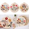 DIY Embroidery Hoops Threads Needlepoint Kit Flower Embroidery Kit Cross Stitch Home Decoration