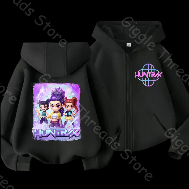 Awesome K-POP Demon Hunters Kids Zip-Up Hoodie 2025. Cozy Cartoon Jacket for All Children, Boys and Girls. Worldwide Favorite